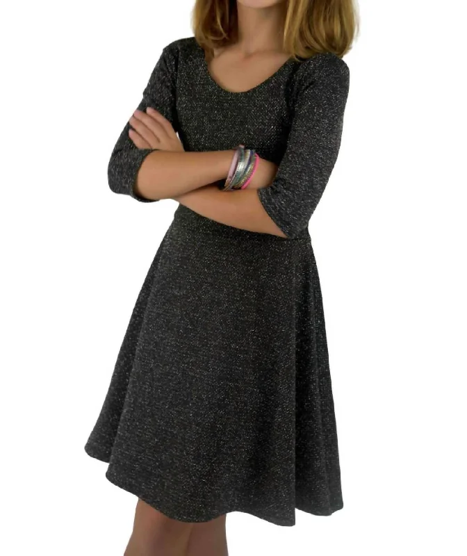 Girl's Holiday Dresses In Black And Silver Glitter Party unclassified dresses