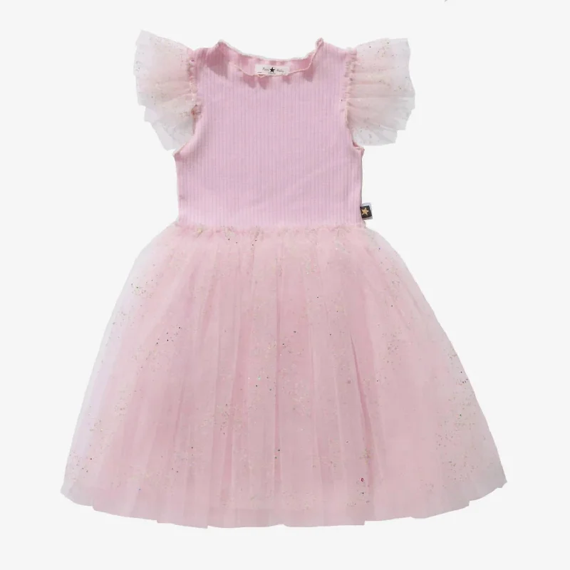 Girls Luby Frill Tutu Dress In Pink Ruffled unclassified dresses