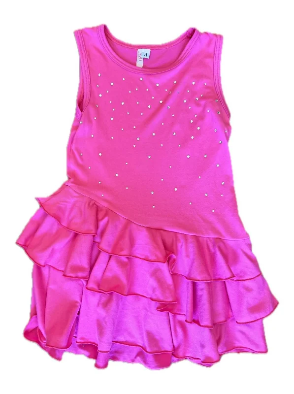 Girl's Ruffle Dress In Neon Pink Luxury unclassified dresses