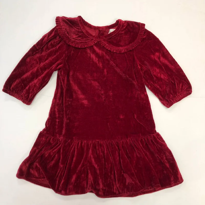 Girls' Velvet Twirl Dress In Cranberry Budget-friendly unclassified dresses