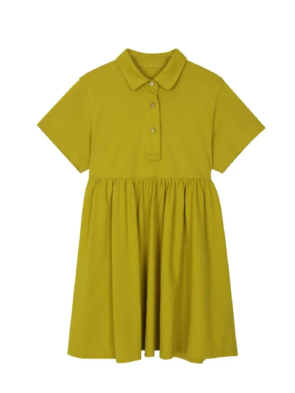 Kids Polo Dress In Lime High-low unclassified dresses