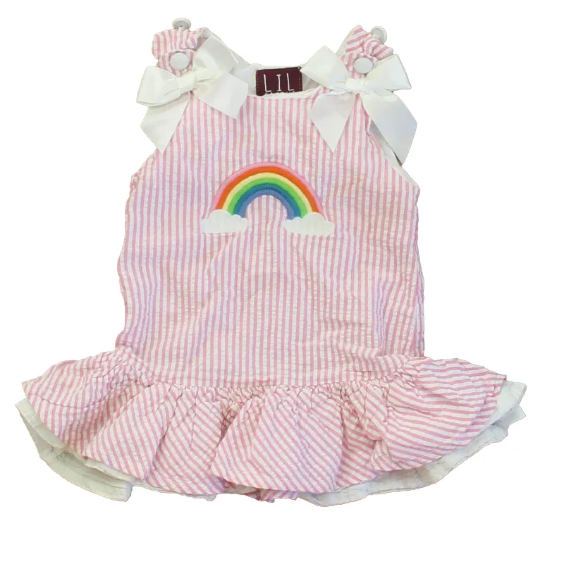 Lil Cactus Girls Pink | White Rainbow Dress Chic unclassified dresses