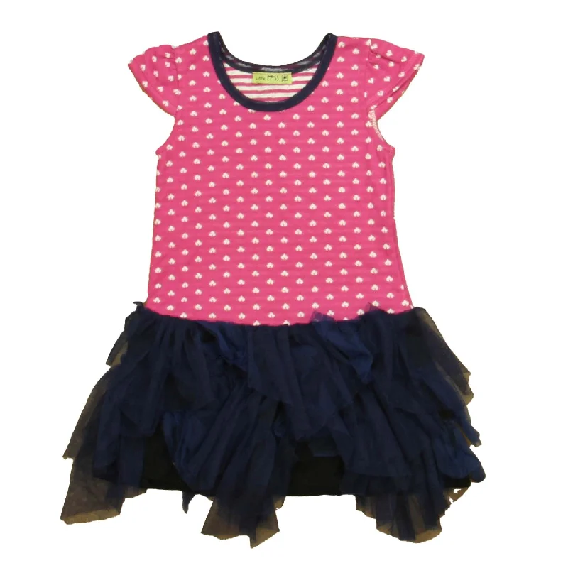 Little Mass Girls Pink | Navy Dress Ruffled unclassified dresses