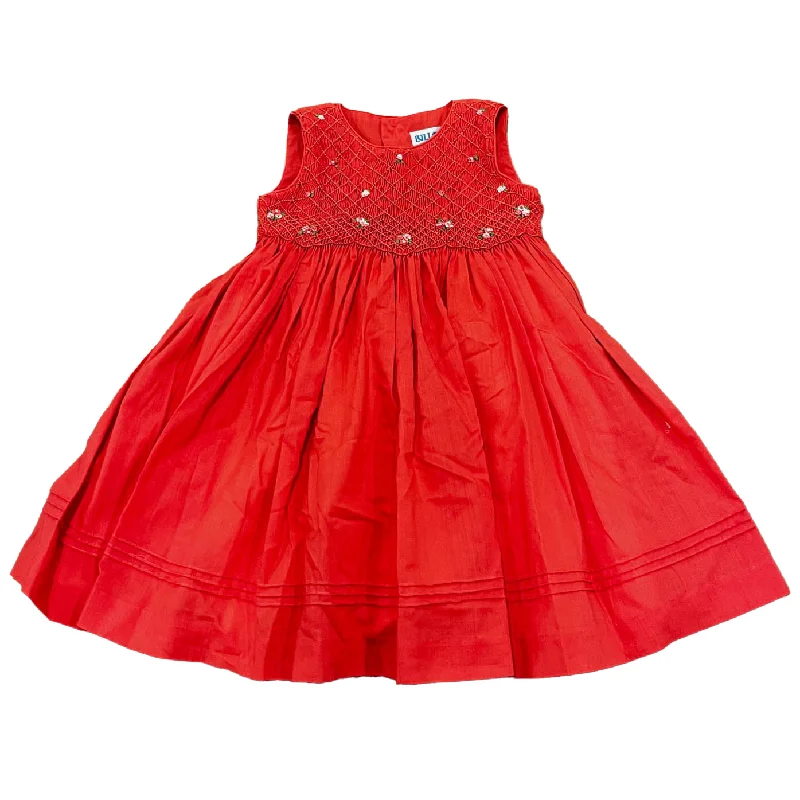 Luli & Me Girls Coral Smocked Dress Fashionable unclassified dresses