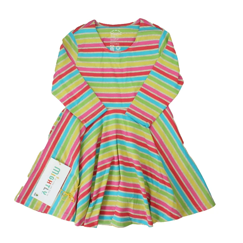 Mightly Girls Grey | Multi | Stripes Dress Unique unclassified dresses