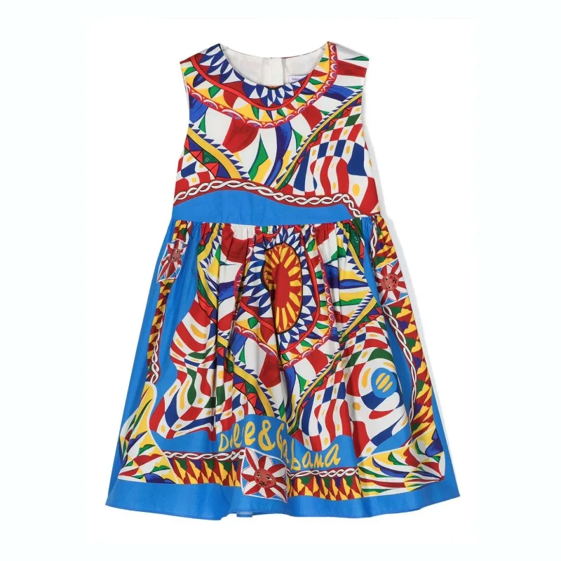 Multicolor Carreto Sleeveless Dress Luxury unclassified dresses