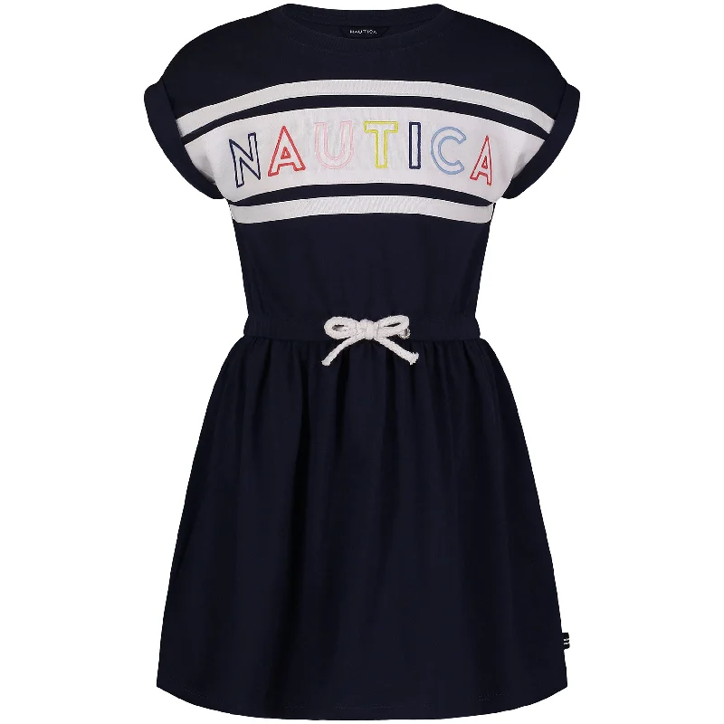 Nautica Little Girls' Billboard Logo Dress (4-6X) Neutral tone unclassified dresses