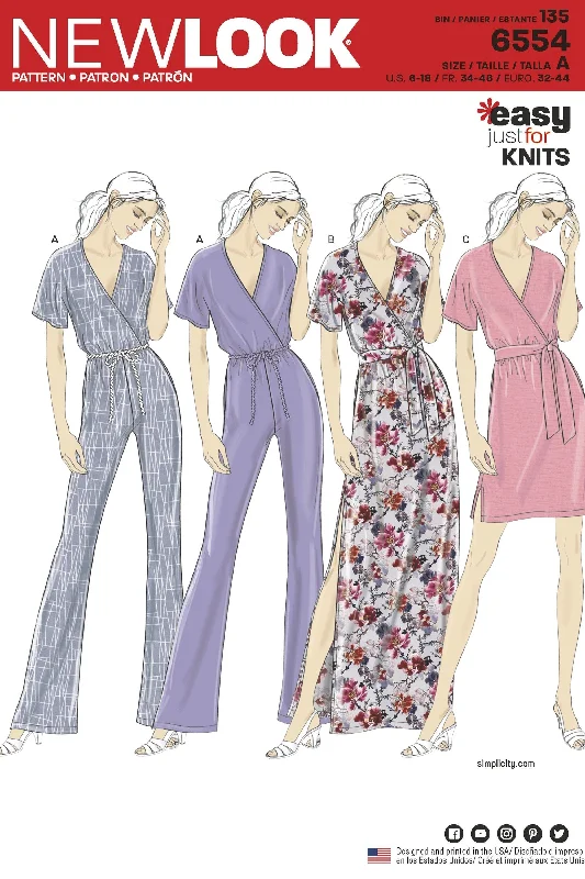 NL6554 Knit Jumpsuit and Dresses Pattern Party unclassified dresses