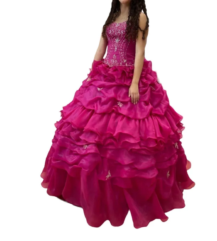 Off Shoulder Quinceañera Dress In Fuchsia Formal unclassified dresses