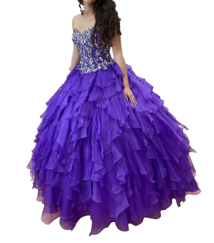 Off Shoulder Quinceañera Dress In Purple Gothic unclassified dresses