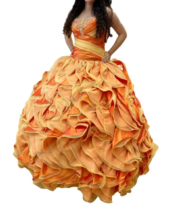 Off Shoulder Quinceañera Dress In Sunset Bright color unclassified dresses