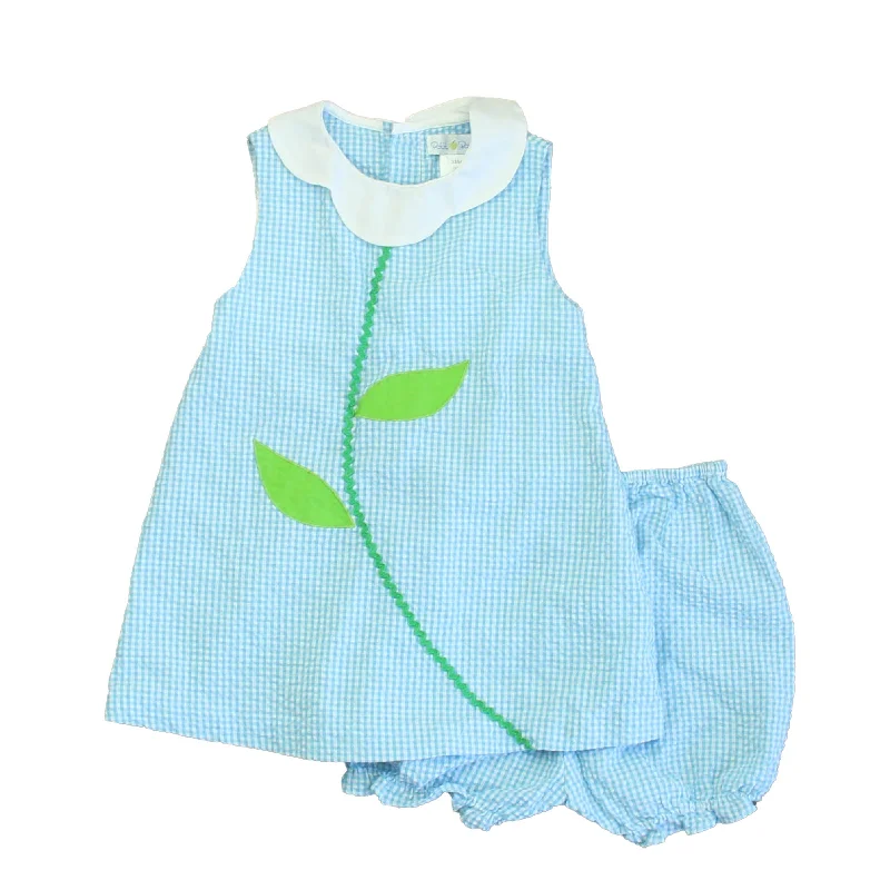 Petit Ami Girls Blue | Green Dress Dark color unclassified dresses