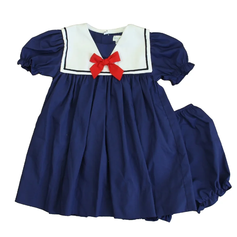 Petit Pomme Girls Navy | White | Red Dress Floral unclassified dresses