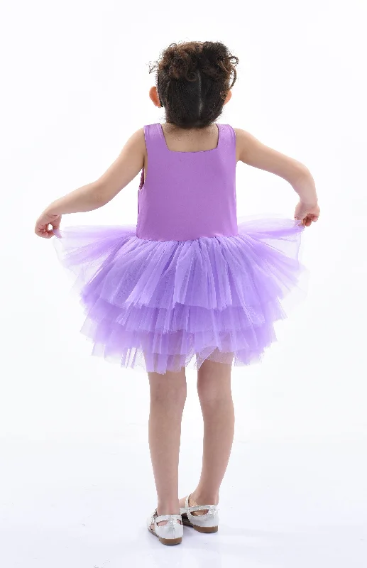 Purple Iris Solid Tutu Dress One-shoulder unclassified dresses