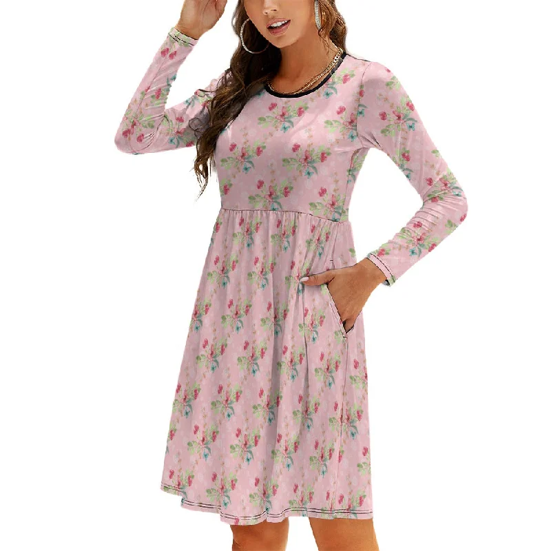 Round neck baggy dress Smocked unclassified dresses