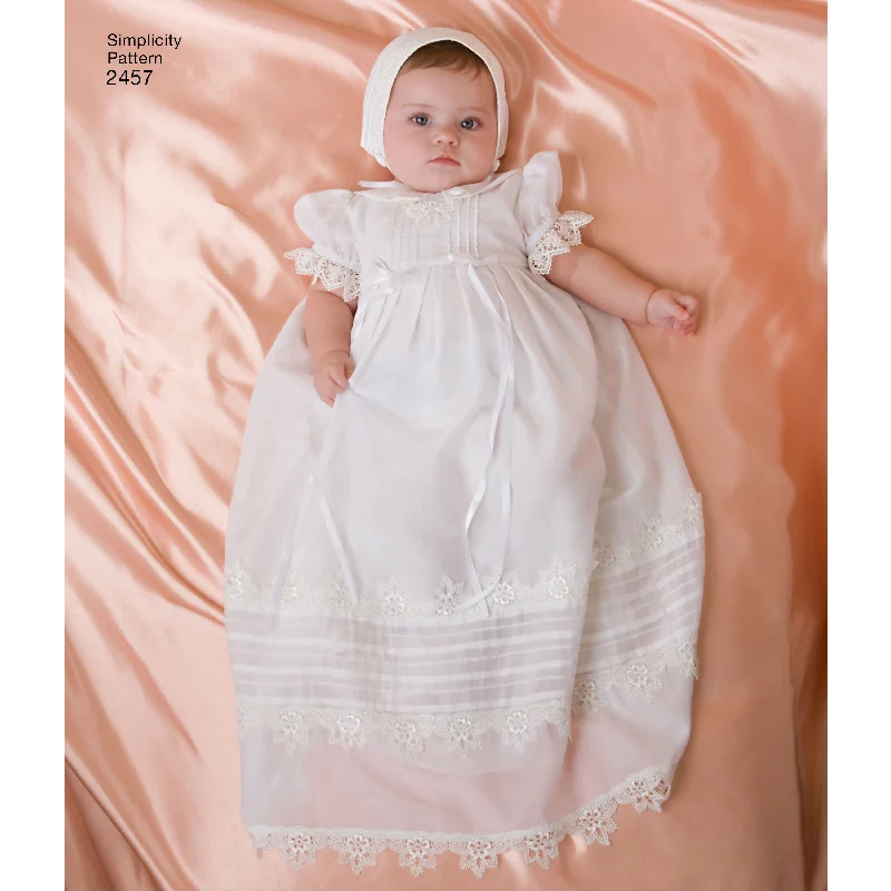 Simplicity Pattern 2457 Babies' Christening Set Bright color unclassified dresses