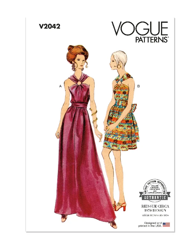 Vogue sewing pattern 2042 Dress In Two Lengths Minimalist unclassified dresses