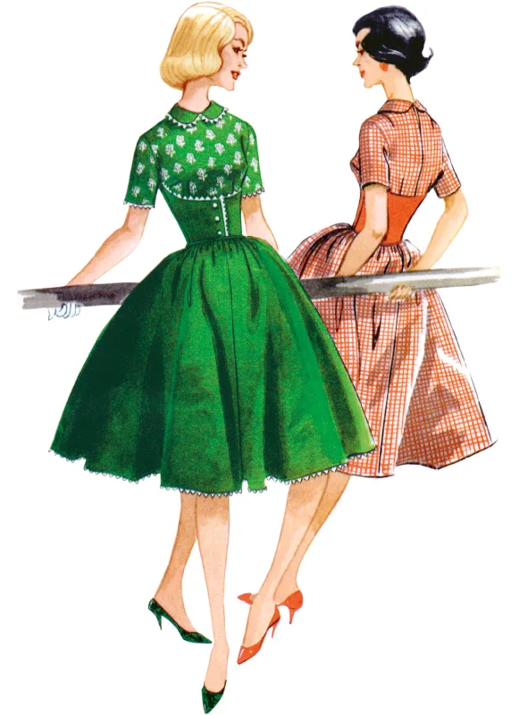 McCall's 8401 sewing pattern 1950's Midriff Dress Tiered unclassified dresses