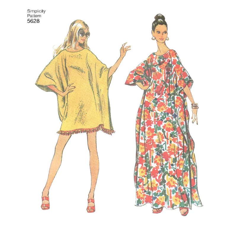 Simplicity Pattern 5628  Women's caftan in two lengths. Everyday wear unclassified dresses