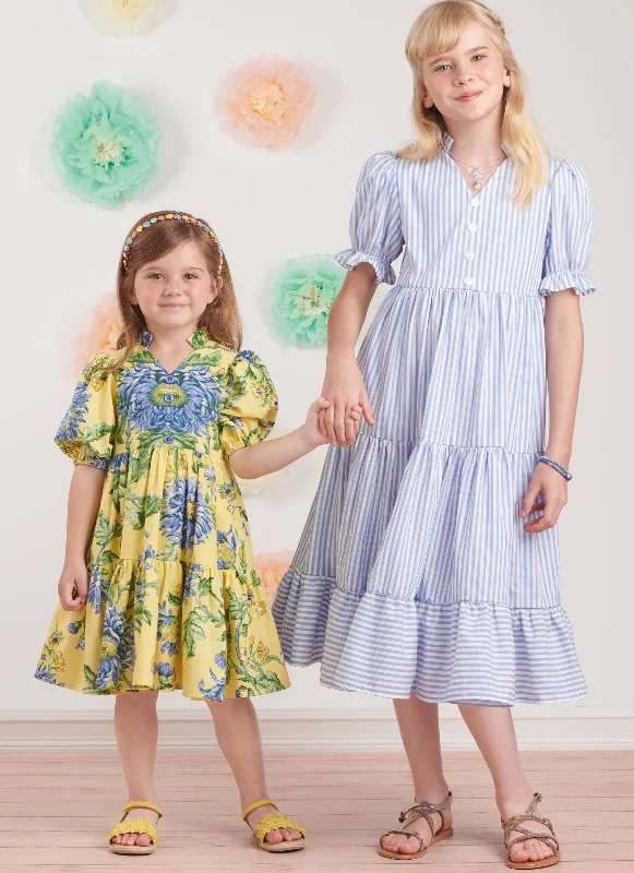 Simplicity Sewing Pattern 9900 Girls' Dress with Sleeve and Length Variations A-line unclassified dresses