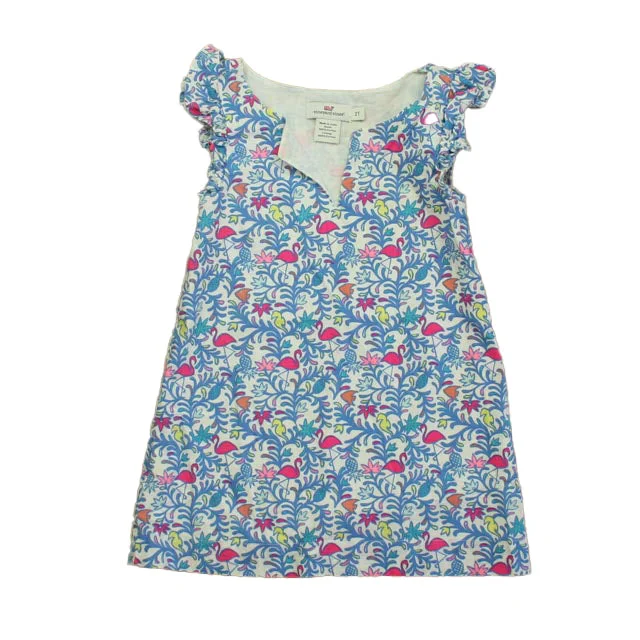 Vineyard Vines Girls Blue | Pink Dress Earthy tone unclassified dresses