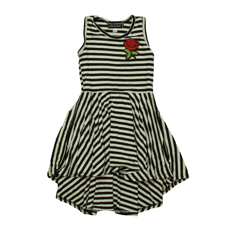 Wee Monster Girls Black | White Flower Dress Formal unclassified dresses