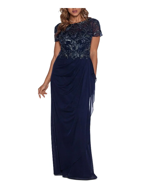 Womens Beaded Draped Evening Dress Fall unclassified dresses