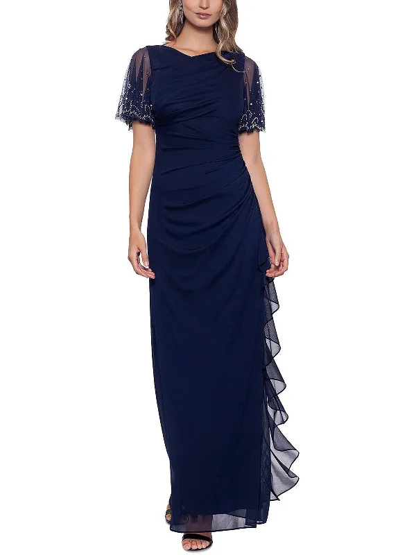 Womens Embellished Cascade Evening Dress Vintage unclassified dresses