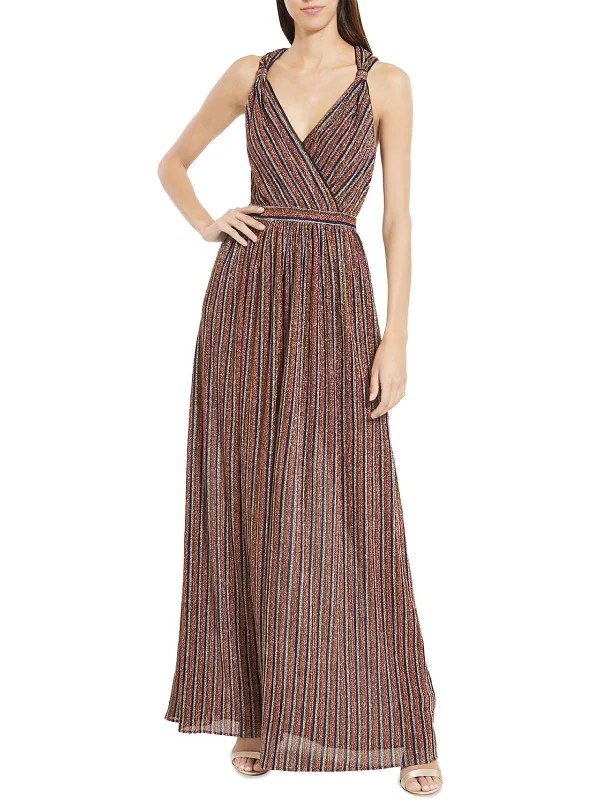 Womens Metallic Striped Evening Dress Wedding guest unclassified dresses