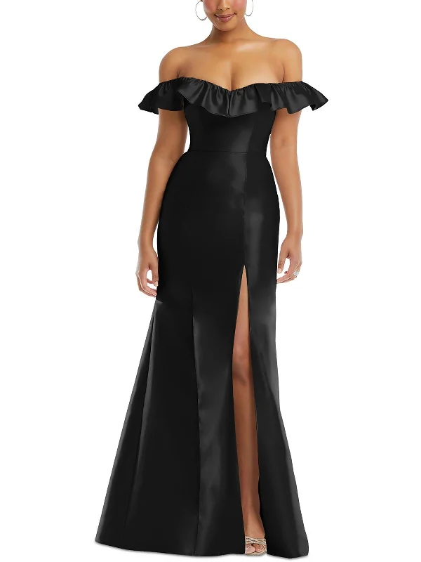 Womens Ruffled Polyester Evening Dress Graduation unclassified dresses