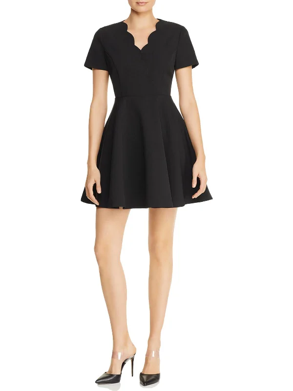 Womens Scalloped Surplice Scuba Dress Lightweight unclassified dresses