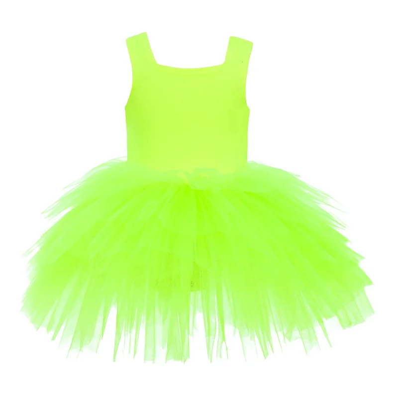 Yellow Neon Solid Tutu Dress High-end unclassified dresses