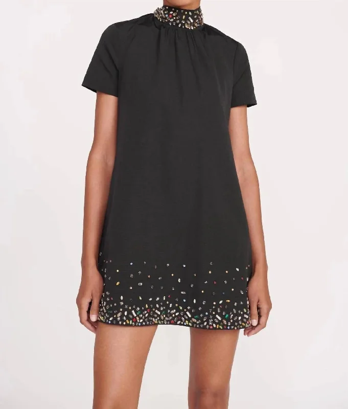 Mini Ilana Dress In Black/silver Casual Mini Skirt