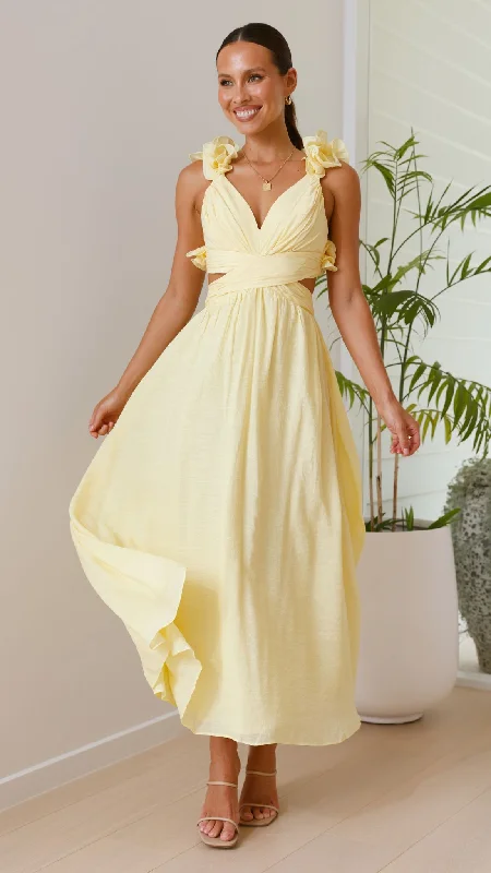 Galilhai Maxi Dress - Yellow Boho Chic Maxi