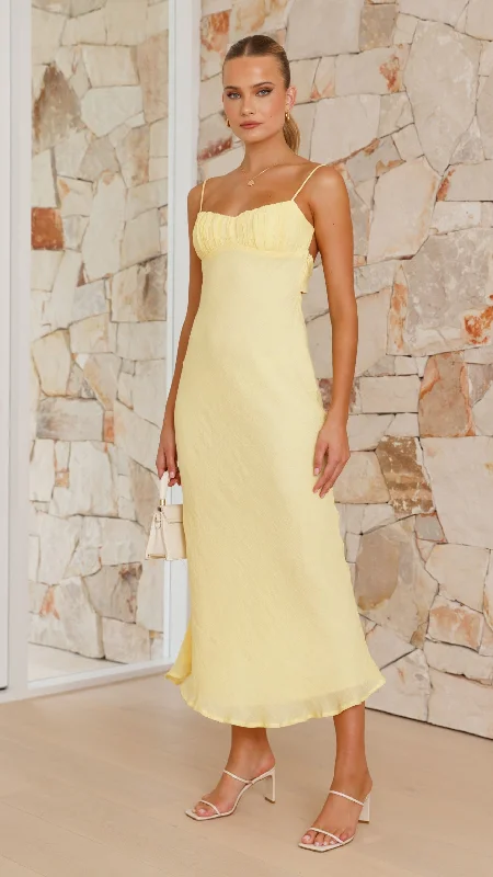 Galina Maxi Dress - Yellow Formal Maxi Outfit