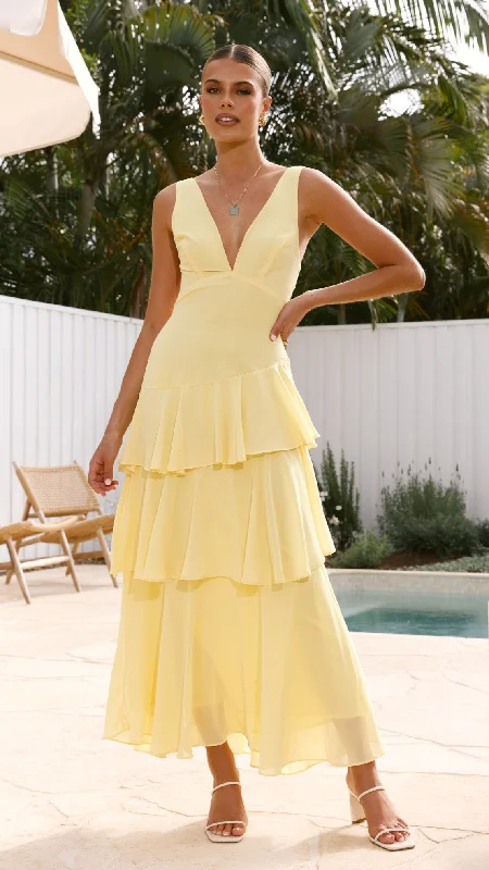 Stasie Maxi Dress - Yellow A-line Maxi Skirt