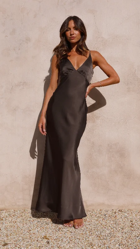 Ziah Maxi Dress - Espresso Soft Maxi Dress