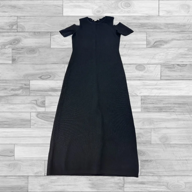 Black Dress Casual Midi Michael By Michael Kors, Size M Ruffled Midi Skirt