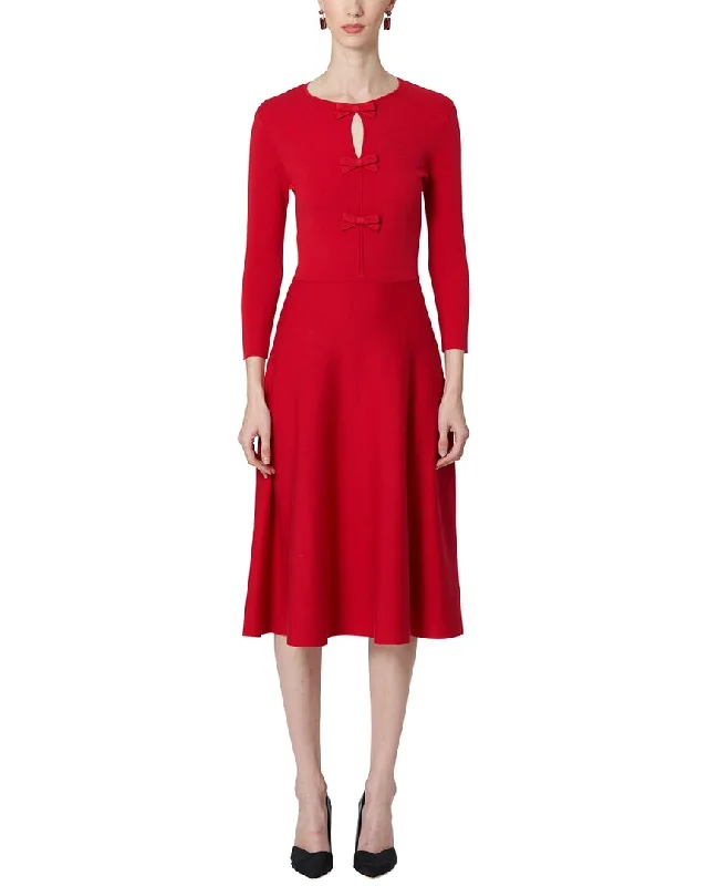 Carolina Herrera Flare Wool-Blend Midi Dress Chic Midi Skirt