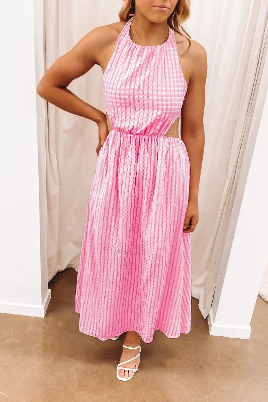 Gordon Midi Dress Pink Long Midi Skirt