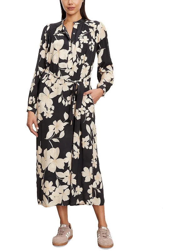 Josepha Womens Floral Long Sleeve Midi Dress Midi Skirt Outfit