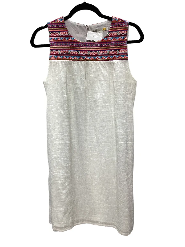 White Dress Casual Midi C And C, Size S Elegant Midi Dress