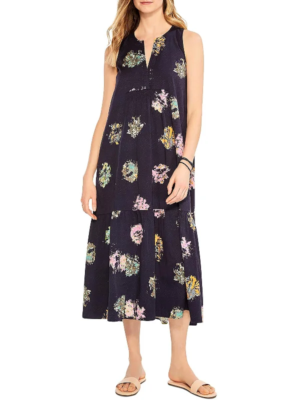 Womens Cotton Mid-Calf Midi Dress Elegant Midi Look